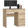 AKORD Bureau Informatique Droit A-7 Chêne Sonoma 90 Cm Bureau D' Ordinateur (4) Tiroirs Couleur Chêne Sonoma Mat - 90x50x77 Cm -France Bureau Soldes 2022 54157157 1
