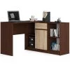 AKORD Ensemble D'angle, Bureau B17 Avec Commode Wengé 120 Cm (1) Porte (1) Tiroir Chêne Sonoma Mat, 6 étagères - 120x126x79 / 77 Cm