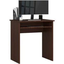 AKORD Petit Bureau Informatique STAR Wengé 68 Cm Bureau D' Ordinateur Couleur Wengé Mat, 1 étagère - 68x51x74 Cm