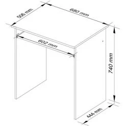 AKORD Petit Bureau Informatique STAR Wengé 68 Cm Bureau D' Ordinateur Couleur Wengé Mat, 1 étagère - 68x51x74 Cm -France Bureau Soldes 2022 54157208 3