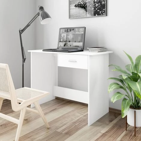 Hommoo Bureau Blanc 100 X 50 X 76 Cm Agglomere 3 Hommoo Bureau Blanc 100 X 50 X 76 Cm Agglomere