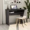 Hommoo Bureau Gris Brillant 90x50x74 Cm Agglomere