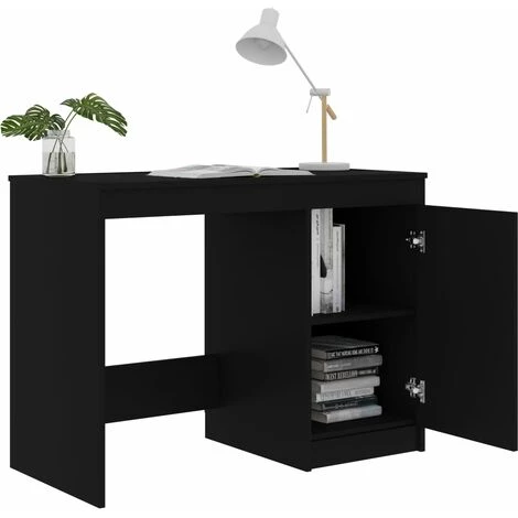 Hommoo Bureau Noir 100x50x76 Cm Agglomere 7 Hommoo Bureau Noir 100x50x76 Cm Agglomere – Image 5
