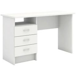 NETFURNITURE Fosy Desk 3 Tiroirs En Blanc - Blanc