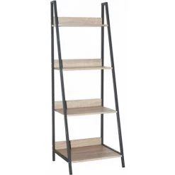 NETFURNITURE Lust Ladder Bibliothèque Unité D'unité De Chêne Cadres En Métal Gris - Marron