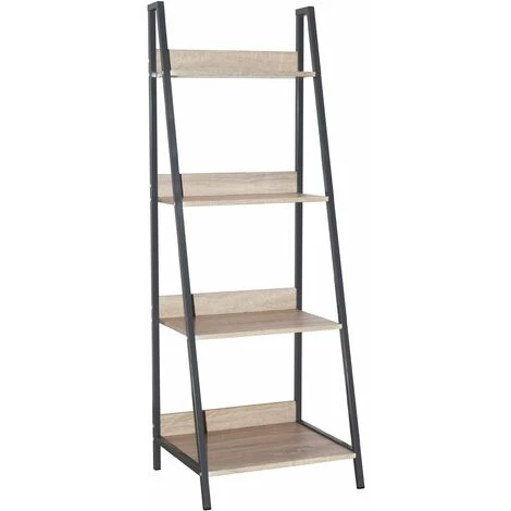 NETFURNITURE Lust Ladder Bibliothèque Unité D'unité De Chêne Cadres En Métal Gris - Marron 3 NETFURNITURE Lust Ladder Bibliothèque Unité D'unité De Chêne Cadres En Métal Gris - Marron