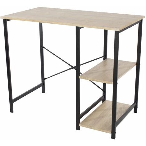 NETFURNITURE LUST STUSTION DU BUREAU SIDE STOCKAGE Effet De Chêne Supérieur Les Jambes En Métal Noir - Marron 3 NETFURNITURE LUST STUSTION DU BUREAU SIDE STOCKAGE Effet De Chêne Supérieur Les Jambes En Métal Noir - Marron