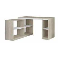 BEAUX MEUBLES PAS CHERS Bureau D'Angle Et Rayonnage Chêne -France Bureau Soldes 2022 54299496 5
