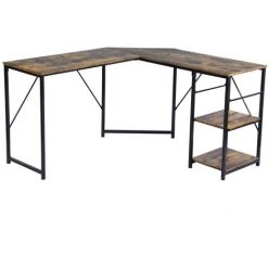 URBAN MEUBLE Bureau D'angle Style Industriel Avec étagères Intégrées 9 URBAN MEUBLE Bureau D'angle Style Industriel Avec étagères Intégrées -France Bureau Soldes 2022 54331856 3