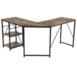 URBAN MEUBLE Bureau D'angle Style Industriel Avec étagères Intégrées 10 URBAN MEUBLE Bureau D'angle Style Industriel Avec étagères Intégrées -France Bureau Soldes 2022 54331856 4