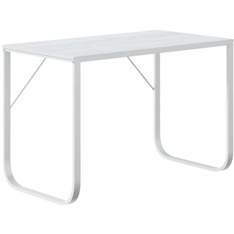 TRUE DEAL Bureau D'ordinateur Blanc 110x60x73 Cm Aggloméré 4 TRUE DEAL Bureau D'ordinateur Blanc 110x60x73 Cm Aggloméré – Image 2