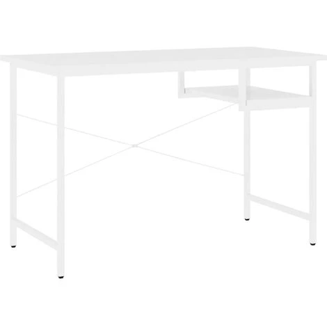 TRUE DEAL Bureau D'ordinateur Blanc 105x55x72 Cm MDF Et Métal 4 TRUE DEAL Bureau D'ordinateur Blanc 105x55x72 Cm MDF Et Métal – Image 2