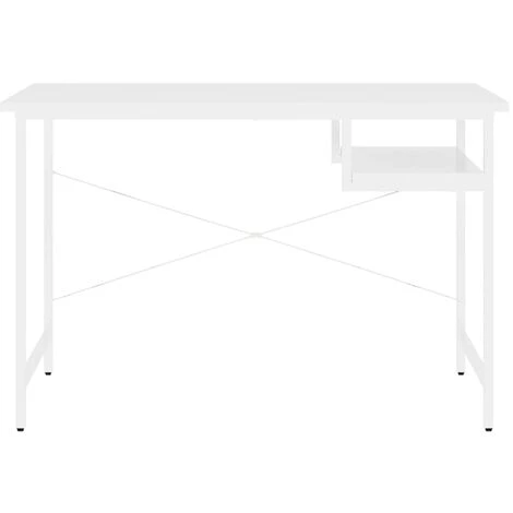 TRUE DEAL Bureau D'ordinateur Blanc 105x55x72 Cm MDF Et Métal 5 TRUE DEAL Bureau D'ordinateur Blanc 105x55x72 Cm MDF Et Métal – Image 3