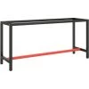 TRUE DEAL Cadre De Banc De Travail Noir Et Rouge Mat 170x50x79 Cm Métal -France Bureau Soldes 2022 54485653 1