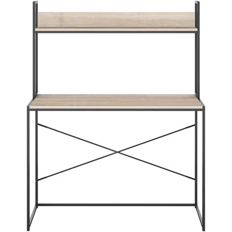 TRUE DEAL Bureau D'ordinateur Noir Et Chêne 110x60x138 Cm Aggloméré 5 TRUE DEAL Bureau D'ordinateur Noir Et Chêne 110x60x138 Cm Aggloméré – Image 3