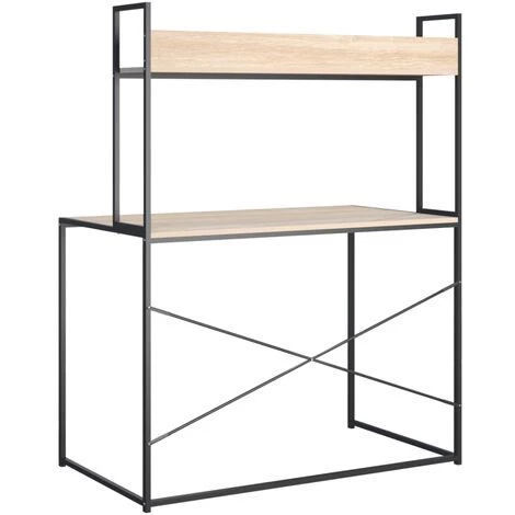 TRUE DEAL Bureau D'ordinateur Noir Et Chêne 110x60x138 Cm Aggloméré 7 TRUE DEAL Bureau D'ordinateur Noir Et Chêne 110x60x138 Cm Aggloméré – Image 5