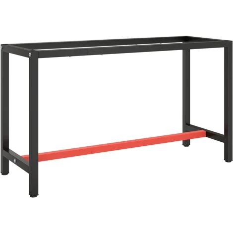 TRUE DEAL Cadre De Banc De Travail Noir Et Rouge Mat 140x50x79 Cm Métal 3 TRUE DEAL Cadre De Banc De Travail Noir Et Rouge Mat 140x50x79 Cm Métal