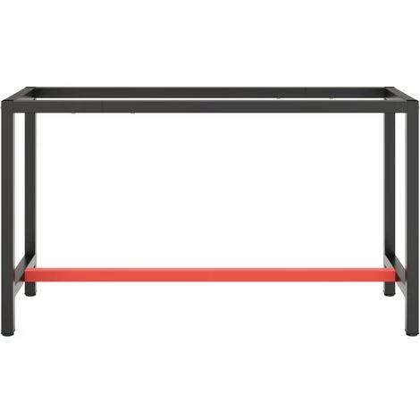 TRUE DEAL Cadre De Banc De Travail Noir Et Rouge Mat 140x50x79 Cm Métal 5 TRUE DEAL Cadre De Banc De Travail Noir Et Rouge Mat 140x50x79 Cm Métal – Image 3