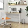 TRUE DEAL Bureau D'ordinateur Blanc/chêne Clair 105x55x72 Cm MDF Et Métal -France Bureau Soldes 2022 54487096 1
