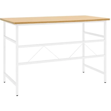 TRUE DEAL Bureau D'ordinateur Blanc/chêne Clair 105x55x72 Cm MDF Et Métal 7 TRUE DEAL Bureau D'ordinateur Blanc/chêne Clair 105x55x72 Cm MDF Et Métal – Image 5
