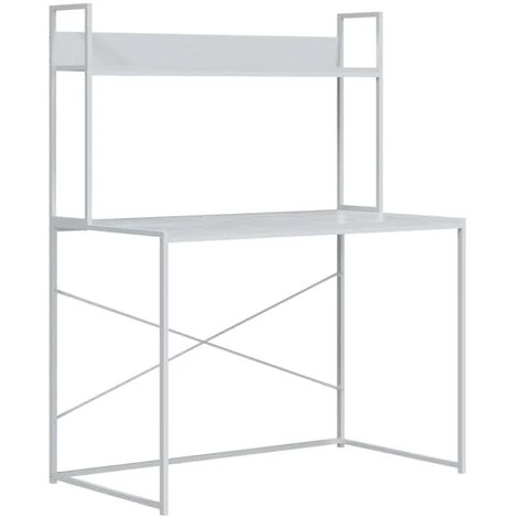 TRUE DEAL Bureau D'ordinateur Blanc 110x60x138 Cm Aggloméré 4 TRUE DEAL Bureau D'ordinateur Blanc 110x60x138 Cm Aggloméré – Image 2