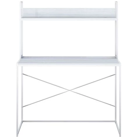 TRUE DEAL Bureau D'ordinateur Blanc 110x60x138 Cm Aggloméré 5 TRUE DEAL Bureau D'ordinateur Blanc 110x60x138 Cm Aggloméré – Image 3