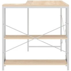 TRUE DEAL Bureau D'ordinateur Blanc Et Chêne 110x72x70 Cm Aggloméré 10 TRUE DEAL Bureau D'ordinateur Blanc Et Chêne 110x72x70 Cm Aggloméré -France Bureau Soldes 2022 54487400 4