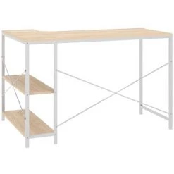 TRUE DEAL Bureau D'ordinateur Blanc Et Chêne 110x72x70 Cm Aggloméré 11 TRUE DEAL Bureau D'ordinateur Blanc Et Chêne 110x72x70 Cm Aggloméré -France Bureau Soldes 2022 54487400 5