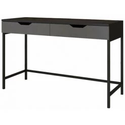 RED DECO Bureau Bois Et Acier GRETA Noir Acier 125x45x75cm - Noir
