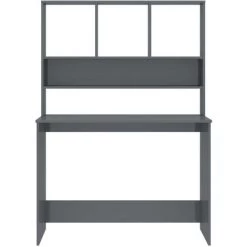 Topdeal Bureau Avec étagères Gris Brillant 110 X 45 X 157 Cm Aggloméré FF800395_FR -France Bureau Soldes 2022 54643097 4