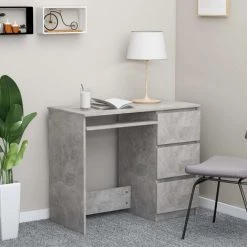 Topdeal Bureau Gris Béton 90x45x76 Cm Aggloméré FF801377_FR