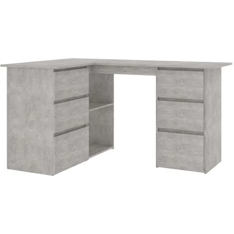 Topdeal Bureau D'angle Gris Béton 145x100x76 Cm Aggloméré FF801093_FR 4 Topdeal Bureau D'angle Gris Béton 145x100x76 Cm Aggloméré FF801093_FR – Image 2