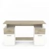 DANSMAMAISON Bureau 2 Portes 2 Tiroirs Bois/Blanc - VOLTAIRE - L 135 X L 55 X H 76 Cm - Blanc -France Bureau Soldes 2022 54692410 1