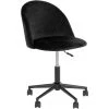 Chaise De Bureau En Velours Coloris Noir - Longueur 55 X Profondeur 55 X Hauteur 73-87 Cm -PEGANE-