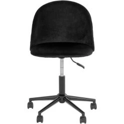 Chaise De Bureau En Velours Coloris Noir - Longueur 55 X Profondeur 55 X Hauteur 73-87 Cm -PEGANE- -France Bureau Soldes 2022 54815966 2