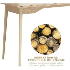 COSTWAY Bureau Moderne Avec Tiroiret Étagère, 120 X 50 X 93 CM, Table D'Écriture Avec Dispositif Anti-basculement, Naturel -France Bureau Soldes 2022 54816771 4