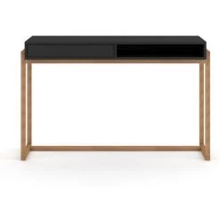 Bureau Coloris Noir Mat - Longueur 126 X Profondeur 64 X Hauteur 79 Cm -PEGANE-