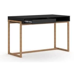 Bureau Coloris Noir Mat - Longueur 126 X Profondeur 64 X Hauteur 79 Cm -PEGANE- -France Bureau Soldes 2022 54943562 3