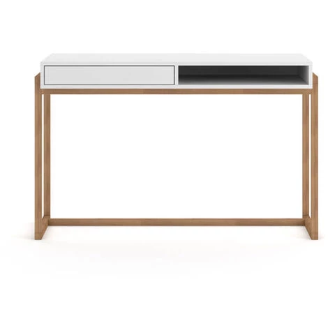 Bureau Coloris Blanc Mat - Longueur 126 X Profondeur 64 X Hauteur 79 Cm -PEGANE- 3 Bureau Coloris Blanc Mat - Longueur 126 X Profondeur 64 X Hauteur 79 Cm -PEGANE-