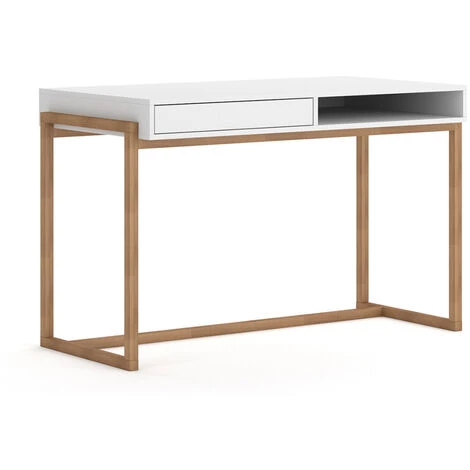 Bureau Coloris Blanc Mat - Longueur 126 X Profondeur 64 X Hauteur 79 Cm -PEGANE- 5 Bureau Coloris Blanc Mat - Longueur 126 X Profondeur 64 X Hauteur 79 Cm -PEGANE- – Image 3