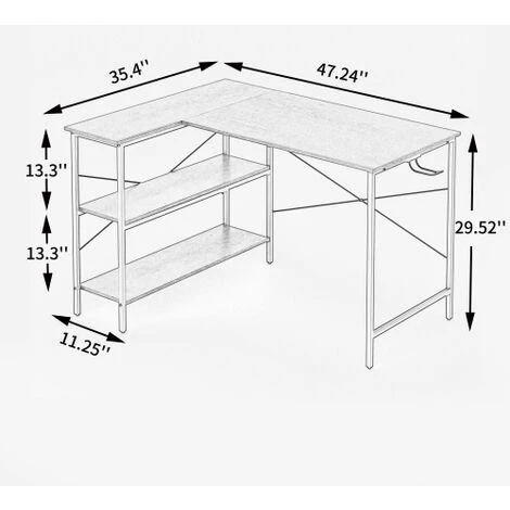 YOOUYIDA Bureau En L Avec Tablette, Homeoffice 4 YOOUYIDA Bureau En L Avec Tablette, Homeoffice – Image 2