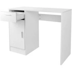 YB 1 Tiroir 1 Porte Ordinateur Compact PC Ordinateur Portable Bureau Table Poste De Travail Bureau à Domicile (blanc) -France Bureau Soldes 2022 55204490 5