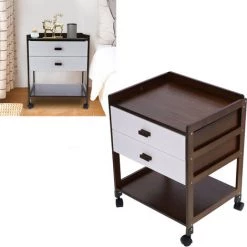 YB Table De Chevet En Bambou Avec Table De Chevet à 2 Tiroirs à C?té De La Table De Nuit Du Bureau Pour Le Salon De La Maison -France Bureau Soldes 2022 55204597 3