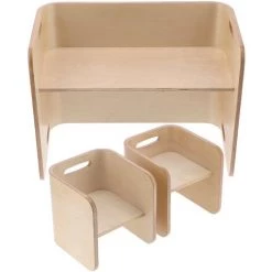 YB Ensemble De Tabourets De Table En Bois 3 En 1 Chaises De Bureau Multifonctions Ensemble De Meubles De Maison Pour Enfants