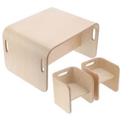 YB Ensemble De Tabourets De Table En Bois 3 En 1 Chaises De Bureau Multifonctions Ensemble De Meubles De Maison Pour Enfants -France Bureau Soldes 2022 55204729 4