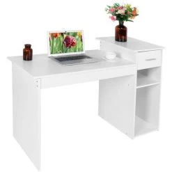 YB Bureau D'ordinateur En Bois Moderne Pour L'étude D'étudiants écrivant La Table De Travail De Bureau à Domicile Avec Des Tiroirs