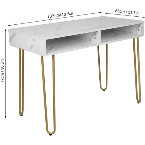 YB Table D'écriture D'étude De Bureau D'ordinateur Portable De PC De Texture De Marbre Avec Le Compartiment Ouvert Pour Le Bureau à La Maison 7 YB Table D'écriture D'étude De Bureau D'ordinateur Portable De PC De Texture De Marbre Avec Le Compartiment Ouvert Pour Le Bureau à La Maison – Image 5