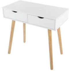 YB Bureau D'ordinateur D'écriture Moderne Pour Ordinateur Portable Coiffeuse Poste De Travail 2 Tiroirs De Rangement Pour Bureau à Domicile -France Bureau Soldes 2022 55204903 3