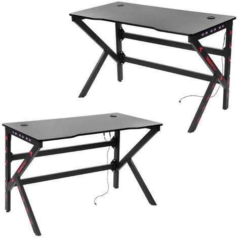 YB Bureau D'ordinateur De Table De Jeu Ergonomique De 120cm Avec Le Cadeau De Gar?on De Meubles De Lumière De LED De RVB Pour L'usage à La Maison 4 YB Bureau D'ordinateur De Table De Jeu Ergonomique De 120cm Avec Le Cadeau De Gar?on De Meubles De Lumière De LED De RVB Pour L'usage à La Maison – Image 2