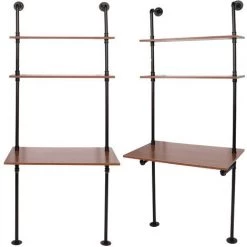 YB Table De Rangement De Bureau D'ordinateur Portable De Style Industriel Avec étagères étagère Murale Pour Bureau à Domicile 10 YB Table De Rangement De Bureau D'ordinateur Portable De Style Industriel Avec étagères étagère Murale Pour Bureau à Domicile -France Bureau Soldes 2022 55205086 4